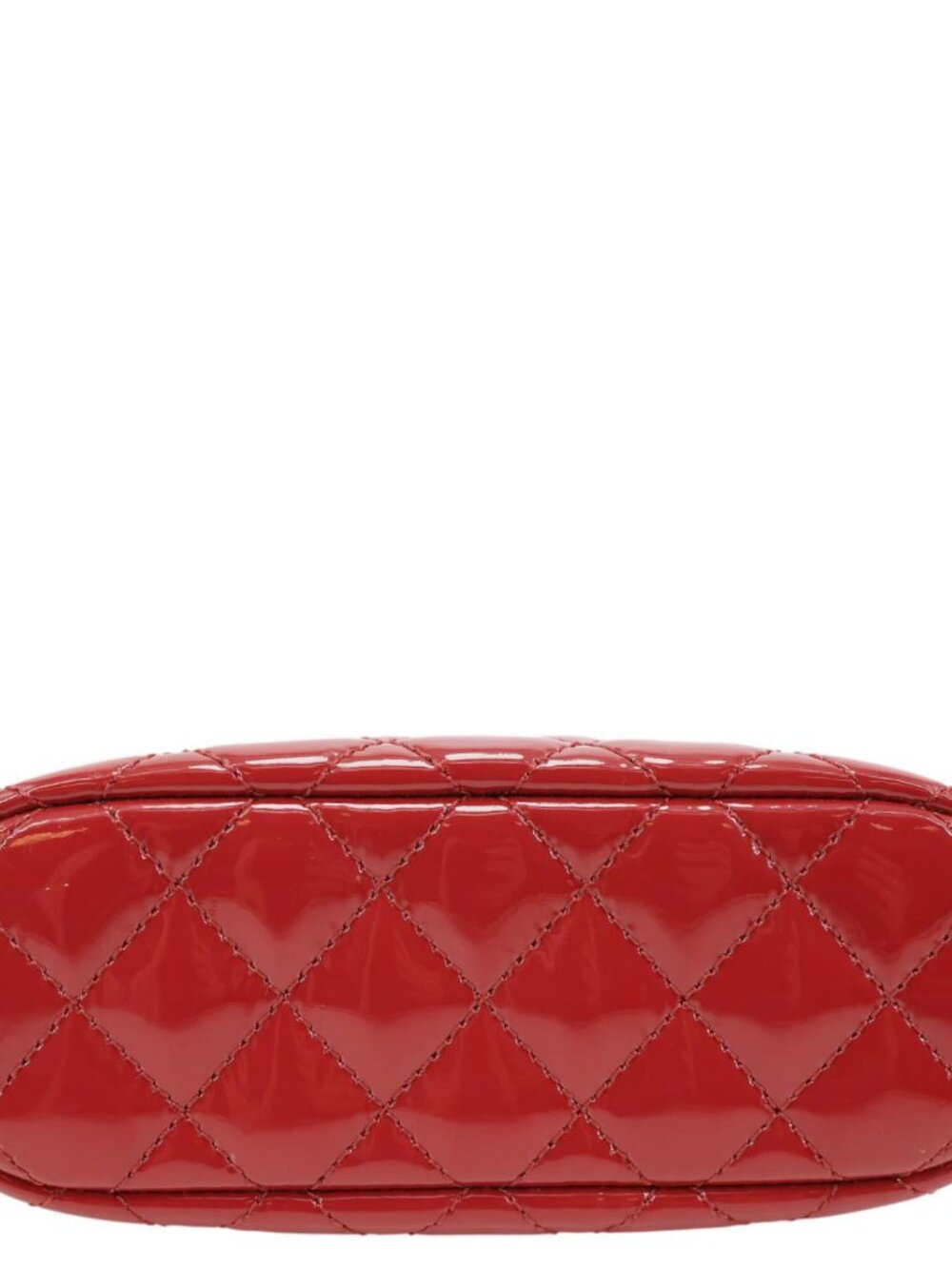 Chanel Coco Quilted Calfskin Patent Leather Clutch With Chain Red - Picture 11 of 15